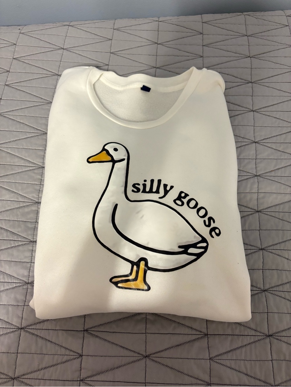 White 'Silly Goose' Graphic Crewneck